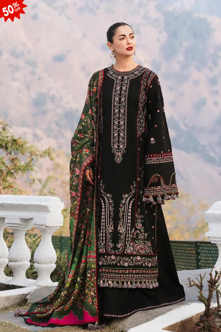 Hussain Rehar– EC877 | Unstitched | Embroidered 3 Piece Z-0017