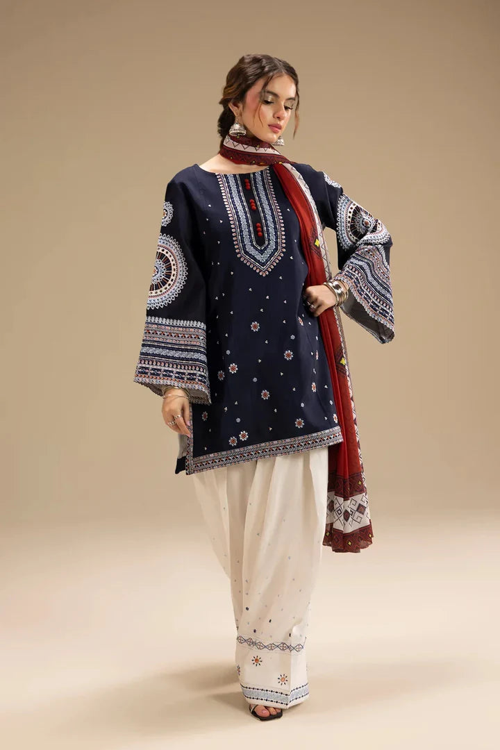 JAZIM UNSTITCHED 3PC Lawn EMBROIDERED WITH DIGITAL PRINT SHAWL Z-0010