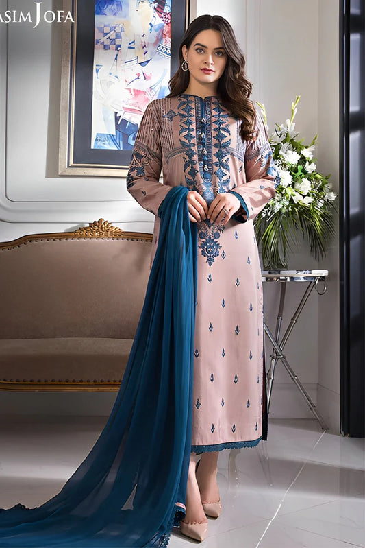 AsimJofa Emb | unstiched 3PC Suit AJ7812 Z-0018